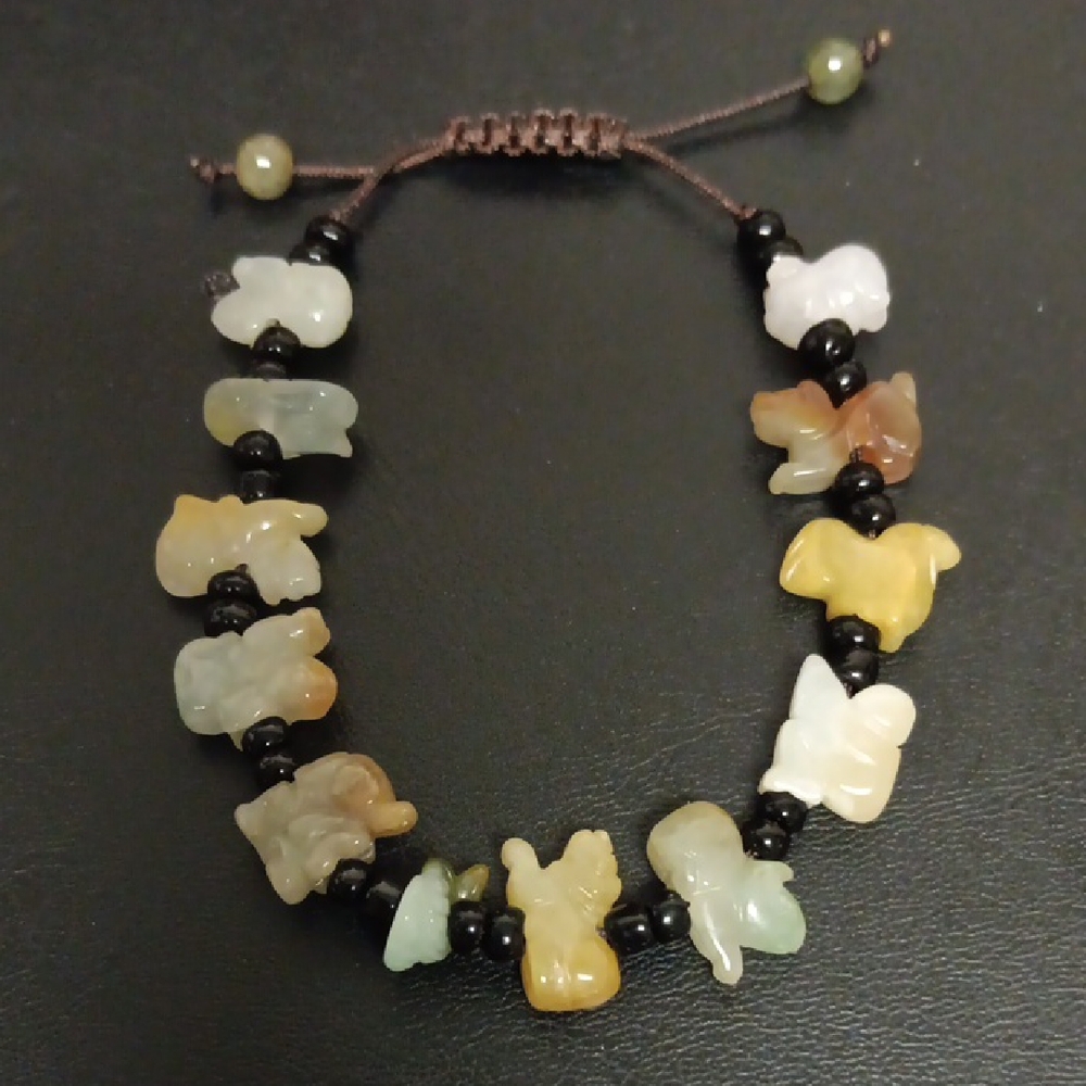 Natural Jade Chinese 12 Animals Zodiac FENG SHUI LUCKY Bracelet